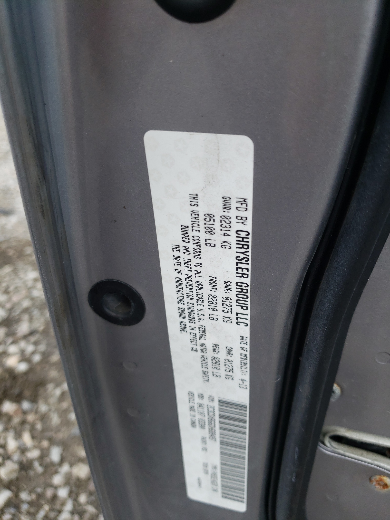 Photo 10 from auction – 2013 DODGE CHARGER SE with VIN 2C3CDXBG6DH688497