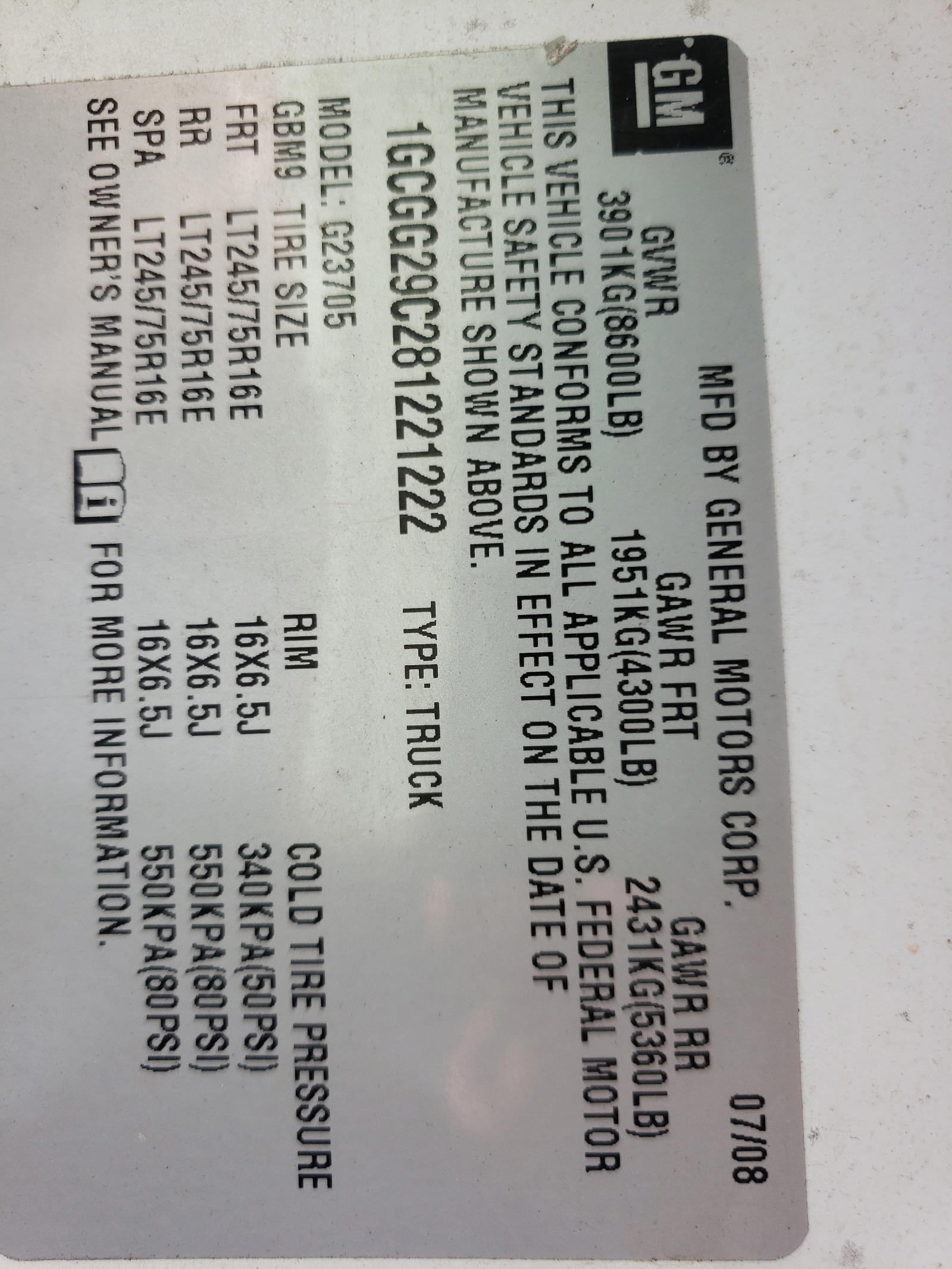 Photo 10 from auction – 2008 CHEVROLET EXPRESS with VIN 1GCGG29C281221222