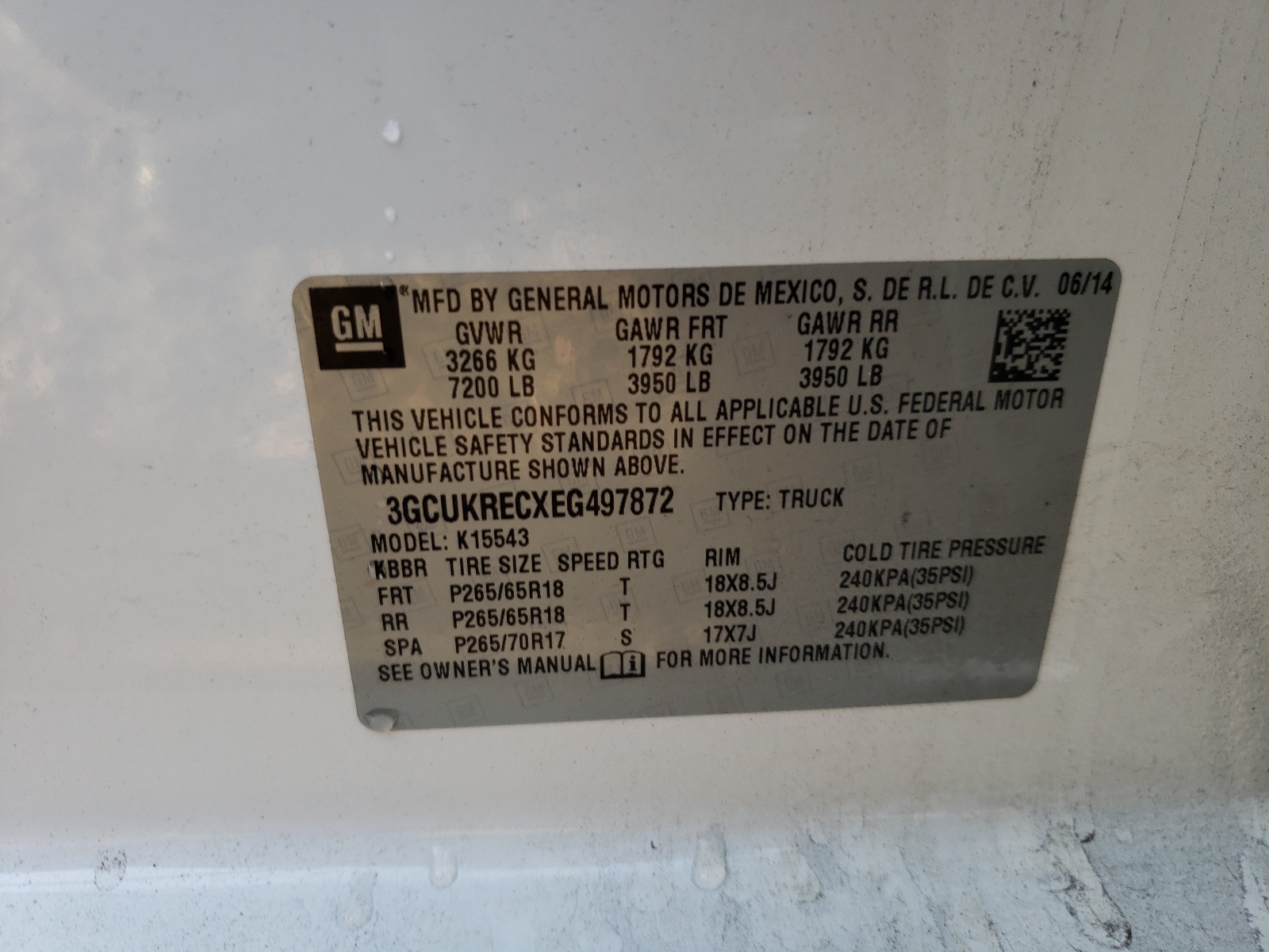 Photo 10 from auction – 2014 CHEVROLET SILVERADO with VIN 3GCUKRECXEG497872