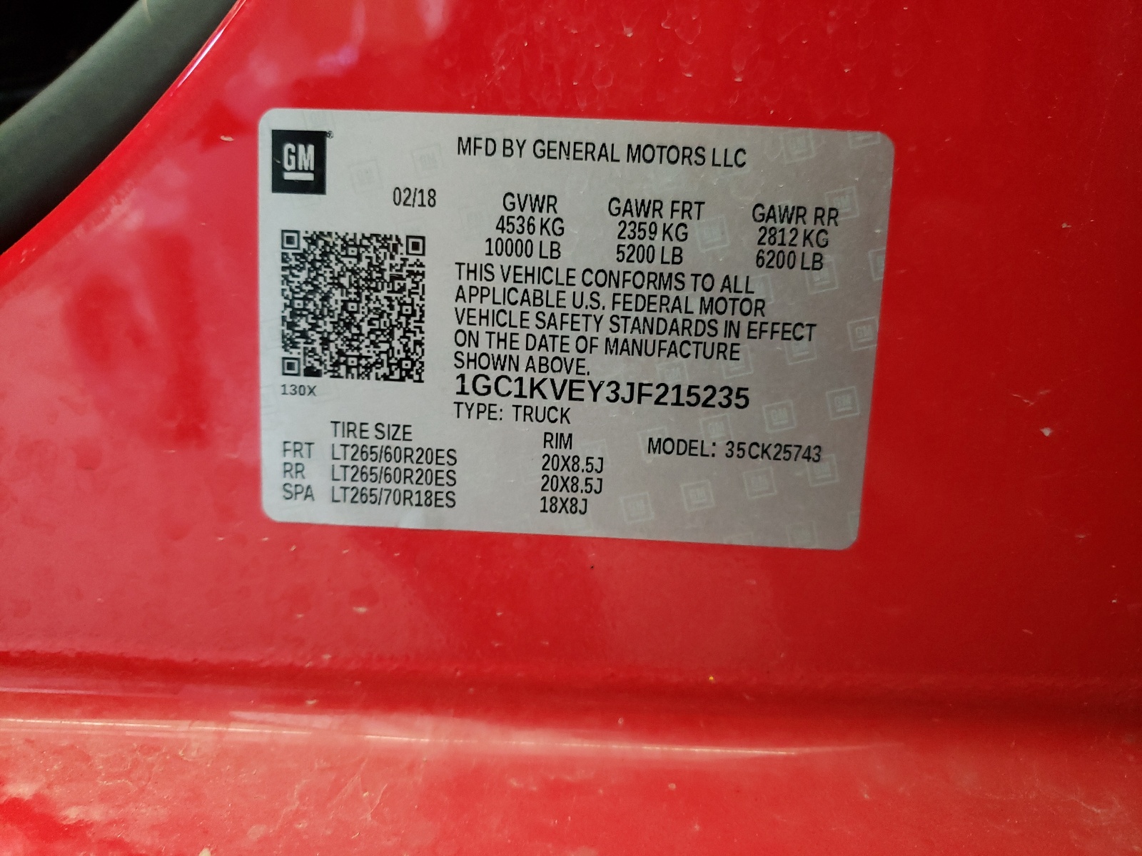 Photo 10 from auction – 2018 CHEVROLET SILVERADO with VIN 1GC1KVEY3JF215235