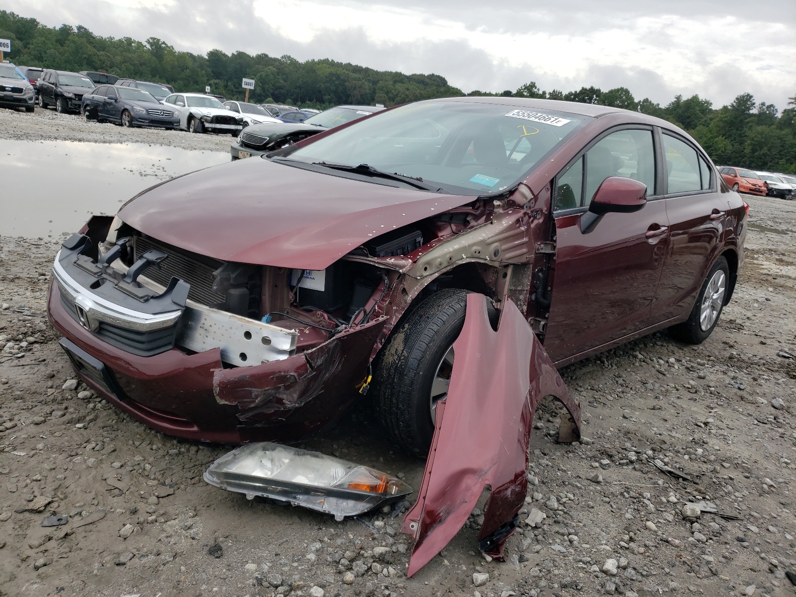 Photo 2 from auction – 2012 HONDA CIVIC LX with VIN 19XFB2F58CE025081