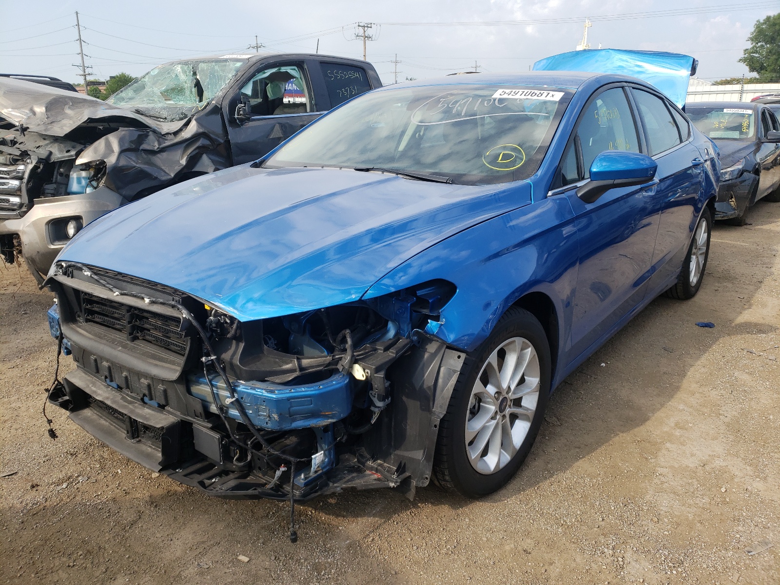 Photo 2 from auction – 2019 FORD FUSION SE with VIN 3FA6P0HD4KR229951