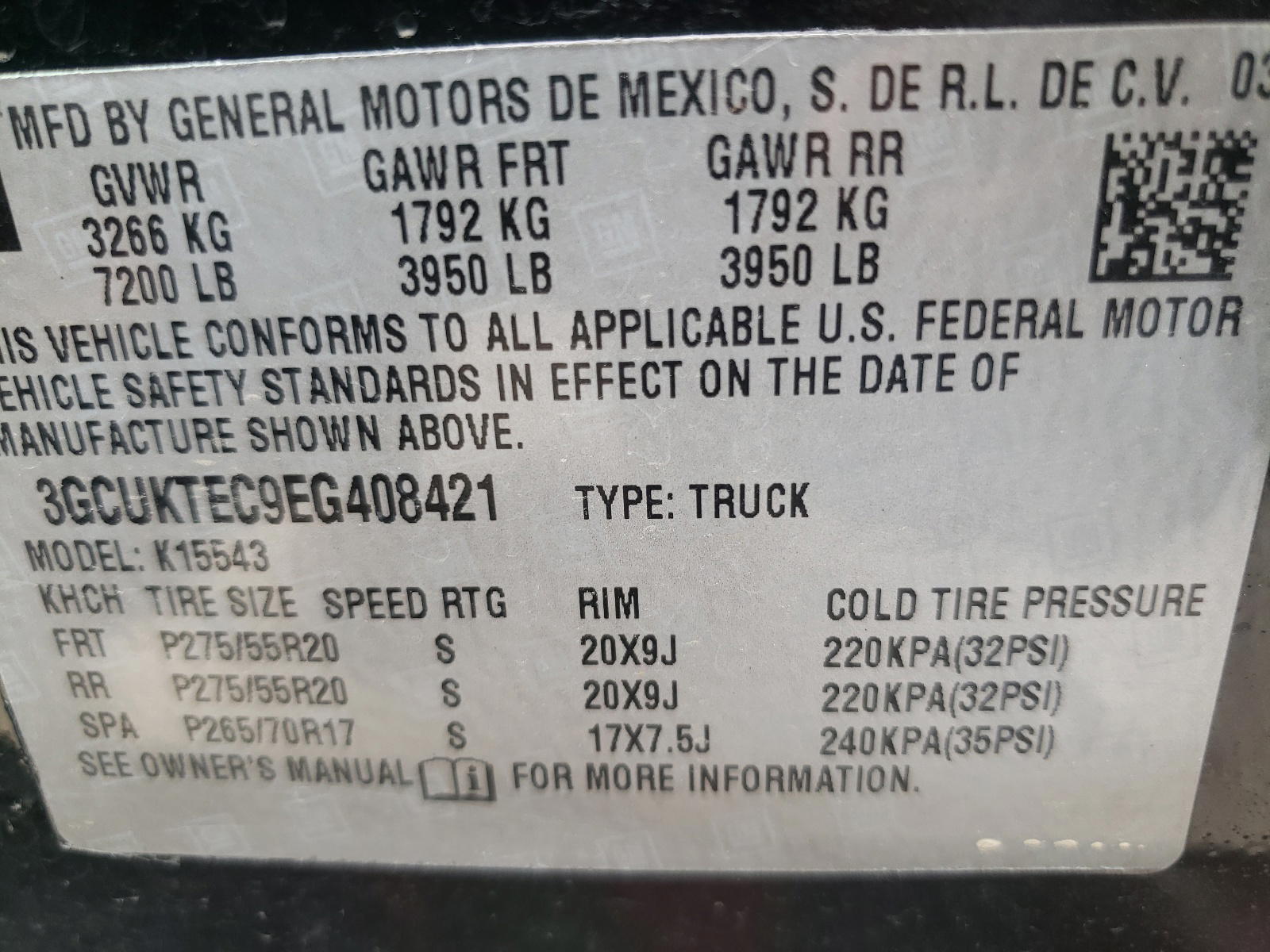 Photo 10 from auction – 2014 CHEVROLET SILVERADO with VIN 3GCUKTEC9EG408421