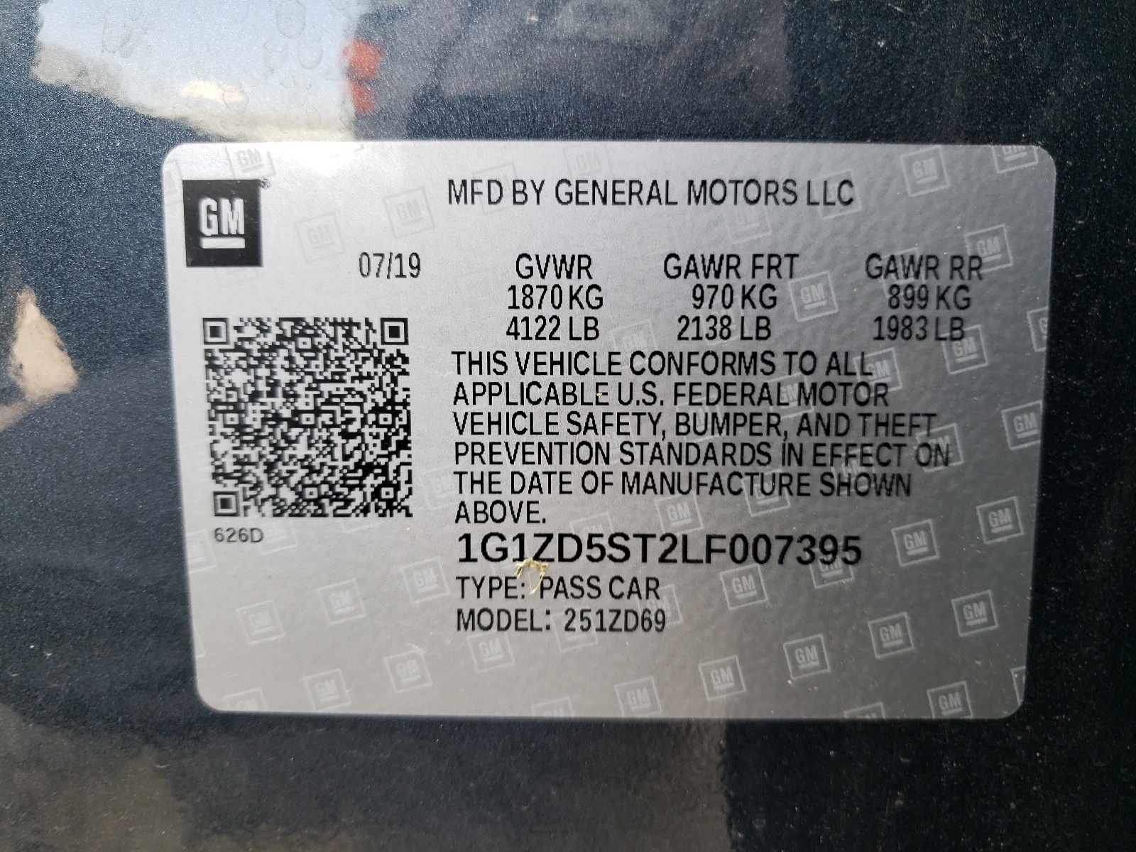 Photo 10 from auction – 2020 CHEVROLET MALIBU LT with VIN 1G1ZD5ST2LF007395