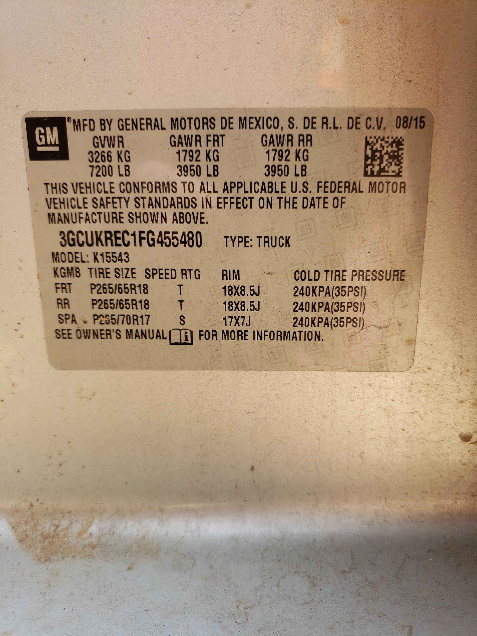 Photo 10 from auction – 2015 CHEVROLET SILVERADO with VIN 3GCUKREC1FG455480