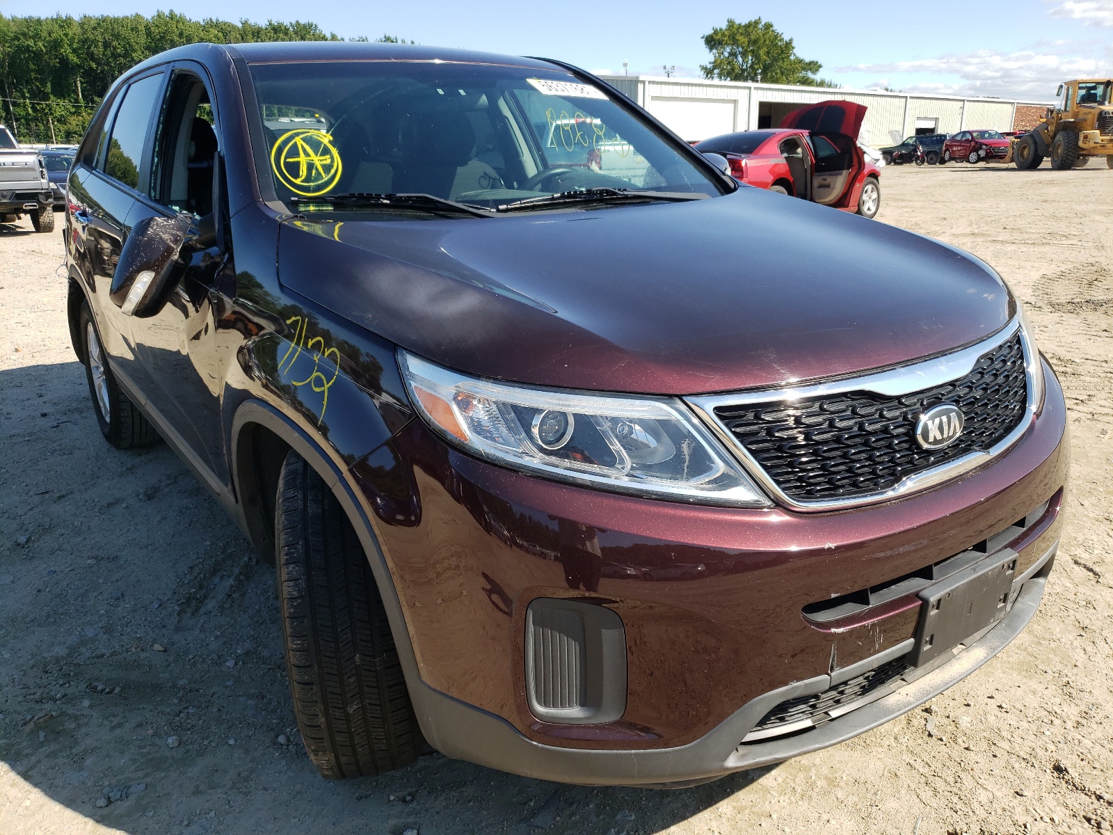 KIA SORENTO LX 2014 with VIN 5XYKT3A67EG516975 - Photo from auction