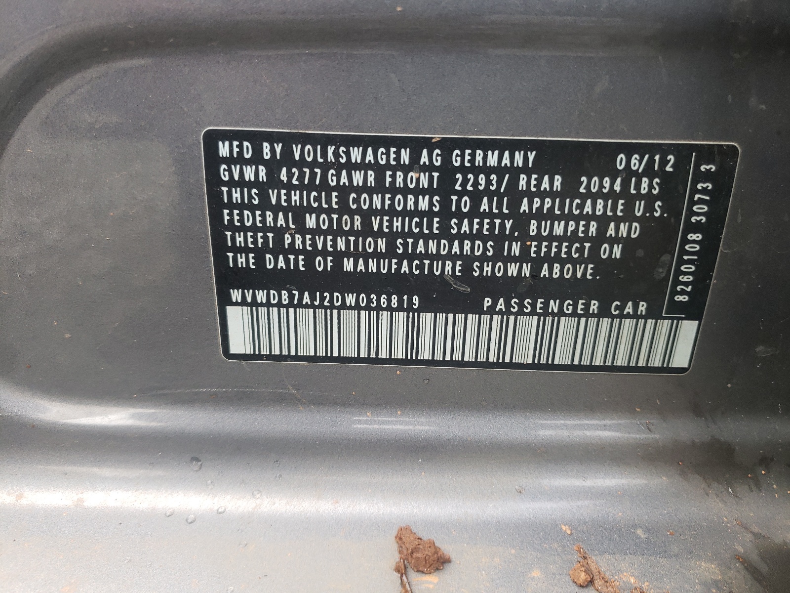 Photo 10 from auction – 2013 VOLKSWAGEN GOLF with VIN WVWDB7AJ2DW036819