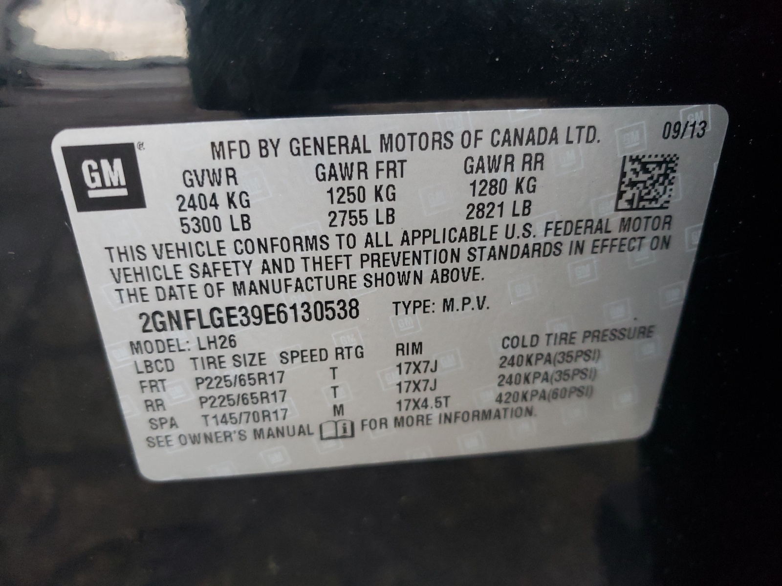 Zdjęcie 10 z aukcji – 2014 CHEVROLET EQUINOX LT z VIN 2GNFLGE39E6130538