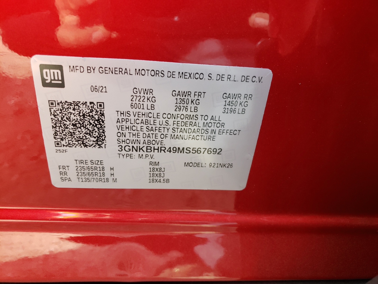 Photo 10 from auction – 2021 CHEVROLET BLAZER 2LT with VIN 3GNKBHR49MS567692