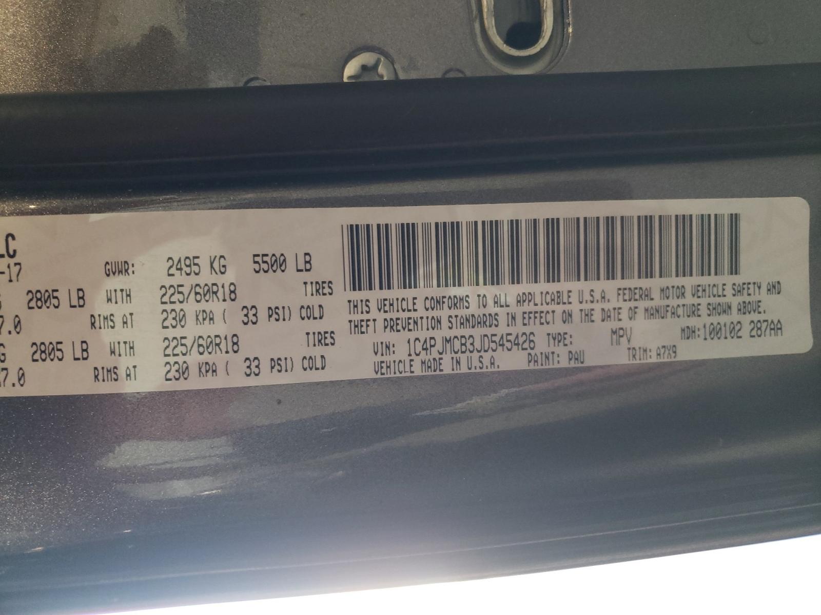 Photo 10 from auction – 2018 JEEP CHEROKEE L with VIN 1C4PJMCB3JD545426
