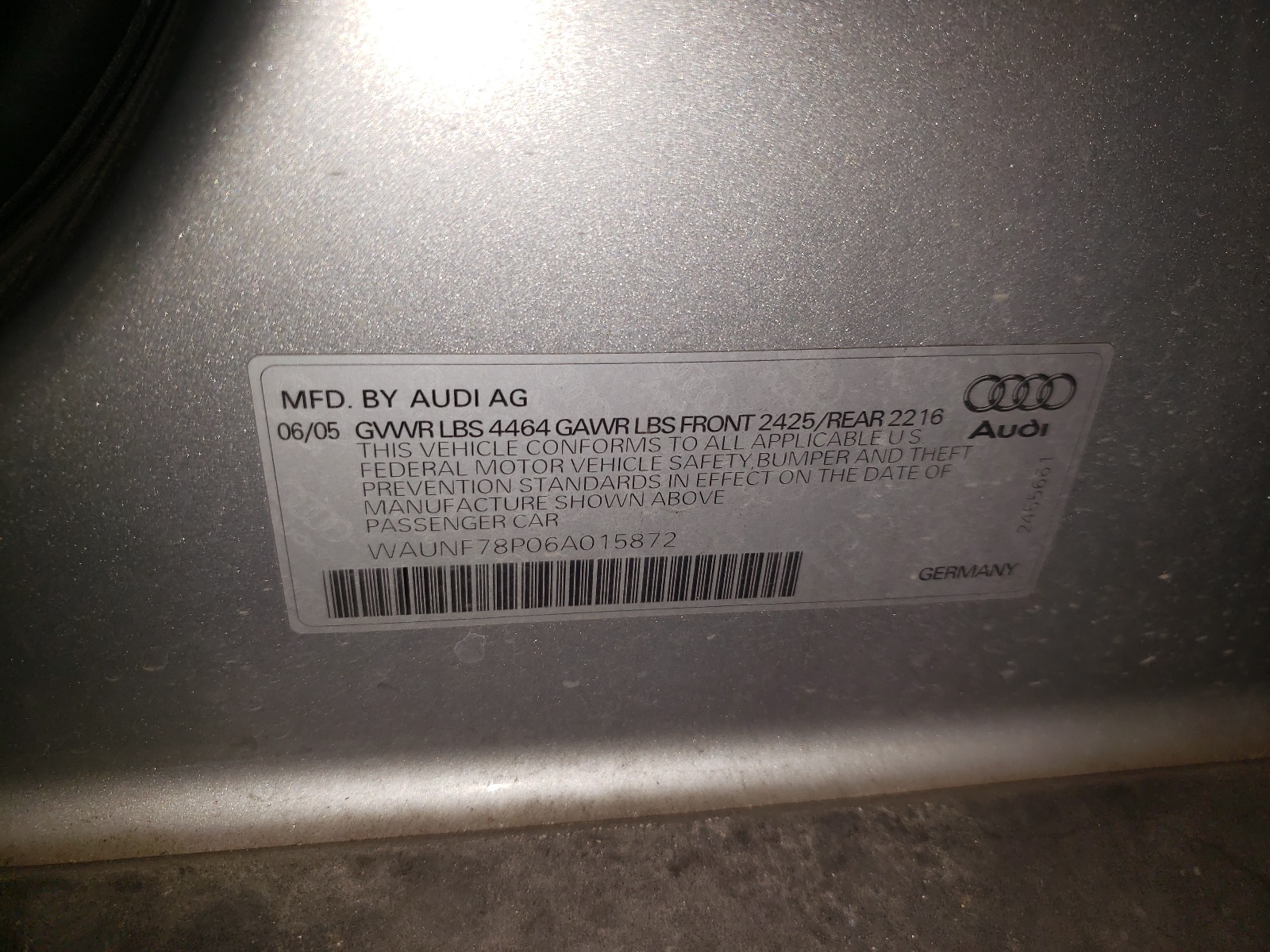 Фото 10 с аукциона – 2006 AUDI A3 2.0 PRE с VIN WAUNF78P06A015872
