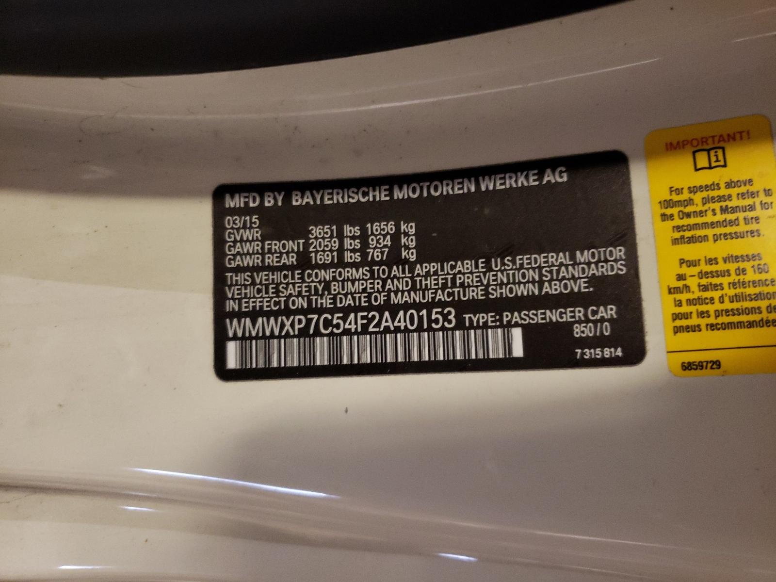 Photo 10 from auction – 2015 MINI COOPER S with VIN WMWXP7C54F2A40153