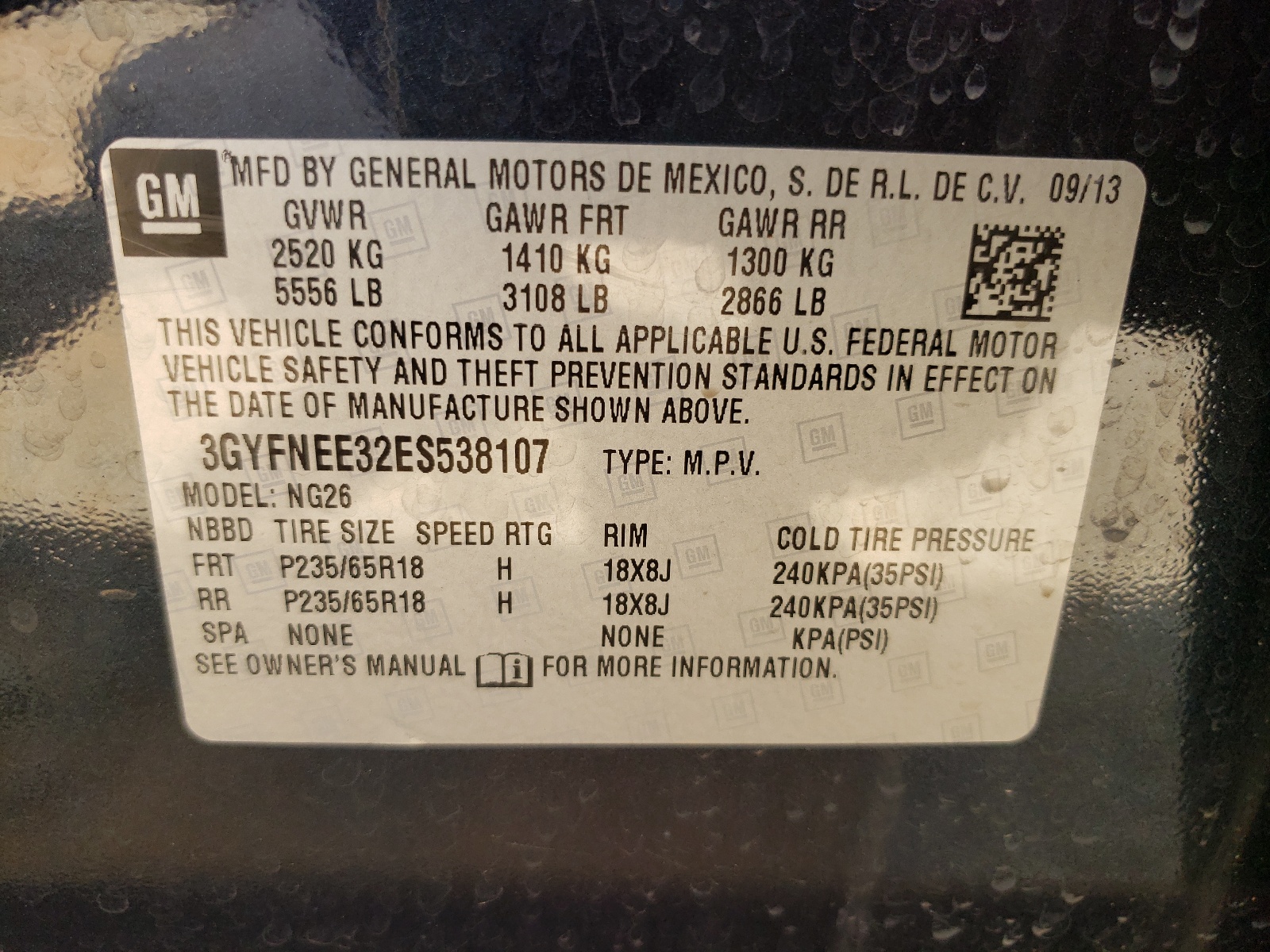 Photo 10 from auction – 2014 CADILLAC SRX LUXURY with VIN 3GYFNEE32ES538107