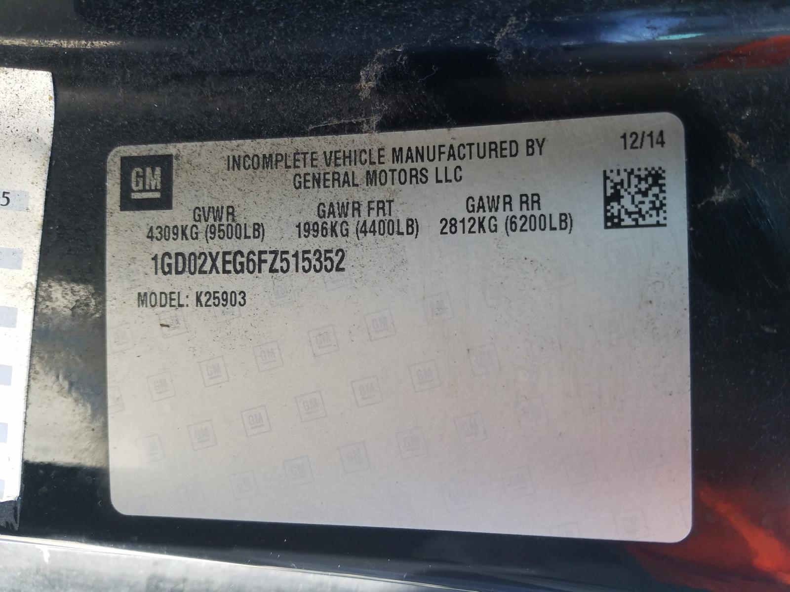 Photo 10 from auction – 2015 GMC SIERRA K25 with VIN 1GD02XEG6FZ515352
