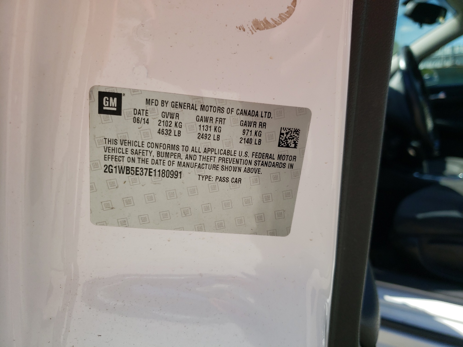 Photo 11 from auction – 2014 CHEVROLET IMPALA LIM with VIN 2G1WB5E37E1180991