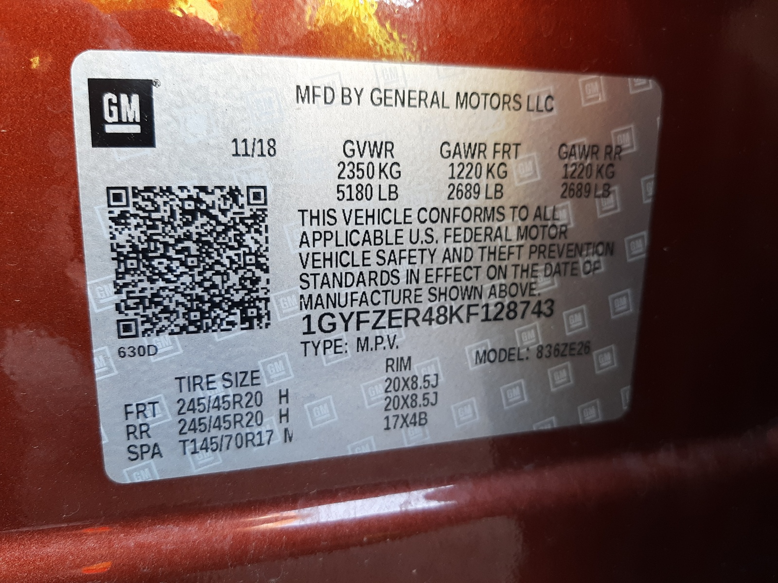 Photo 10 from auction – 2019 CADILLAC XT4 SPORT with VIN 1GYFZER48KF128743