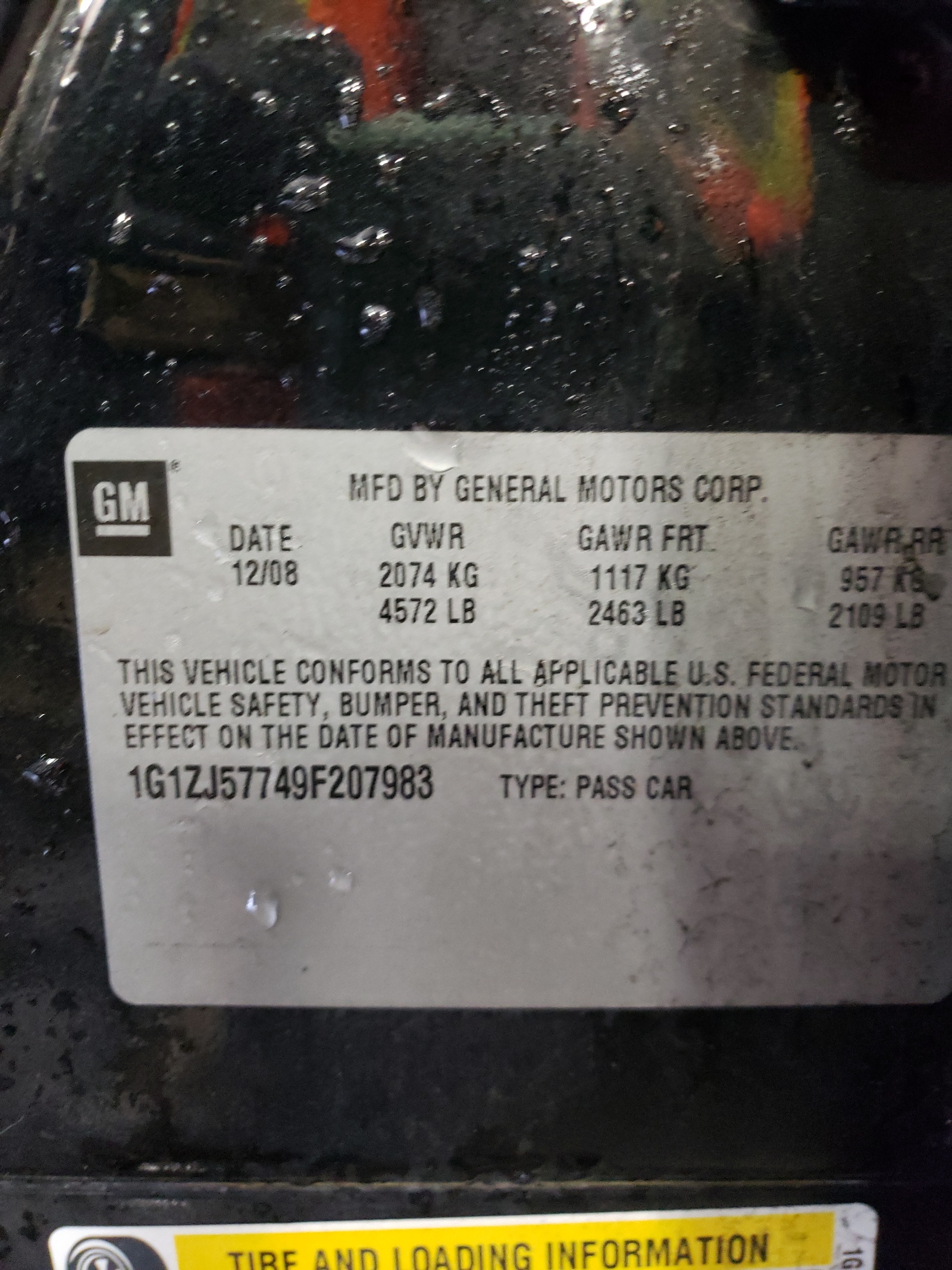 Photo 10 from auction – 2009 CHEVROLET MALIBU 2LT with VIN 1G1ZJ57749F207983