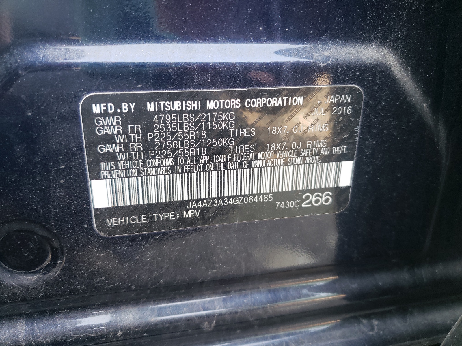 صورة رقم 10 من المزاد - 2016 MITSUBISHI OUTLANDER مع VIN JA4AZ3A34GZ064465
