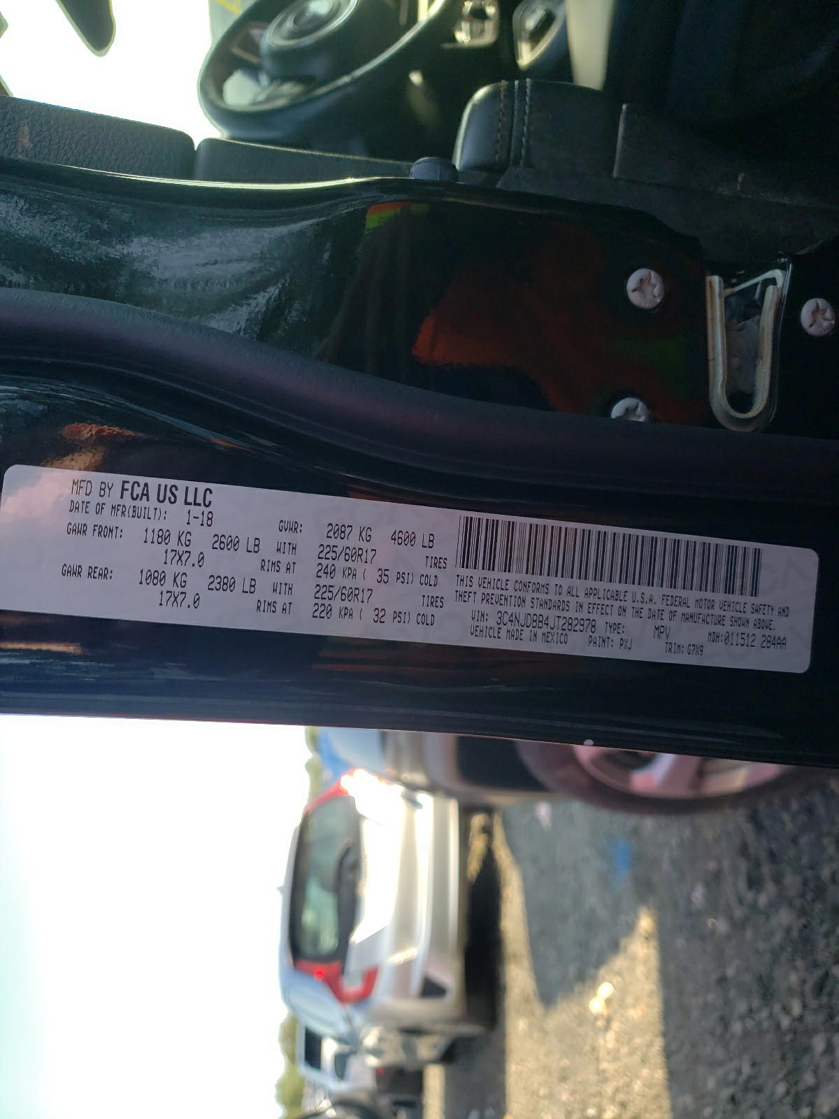 Photo 10 from auction – 2018 JEEP COMPASS LA with VIN 3C4NJDBB4JT282978
