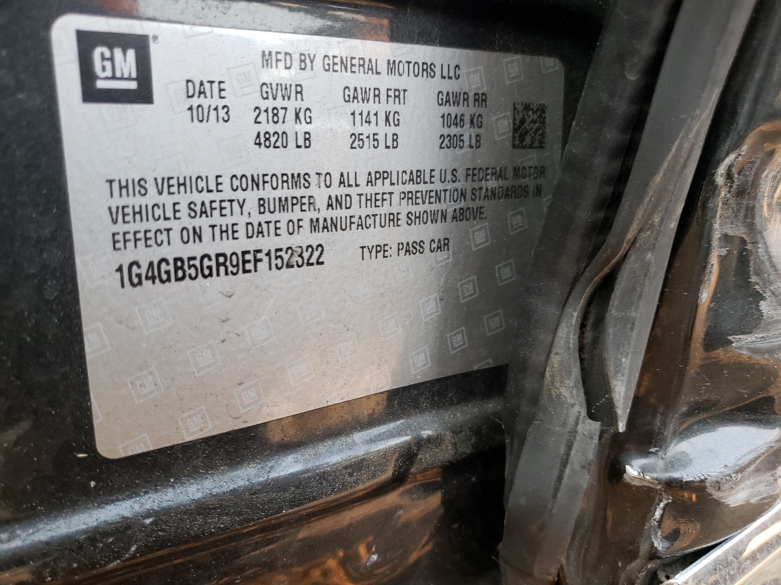 Фото 10 с аукциона – 2014 BUICK LACROSSE с VIN 1G4GB5GR9EF152322