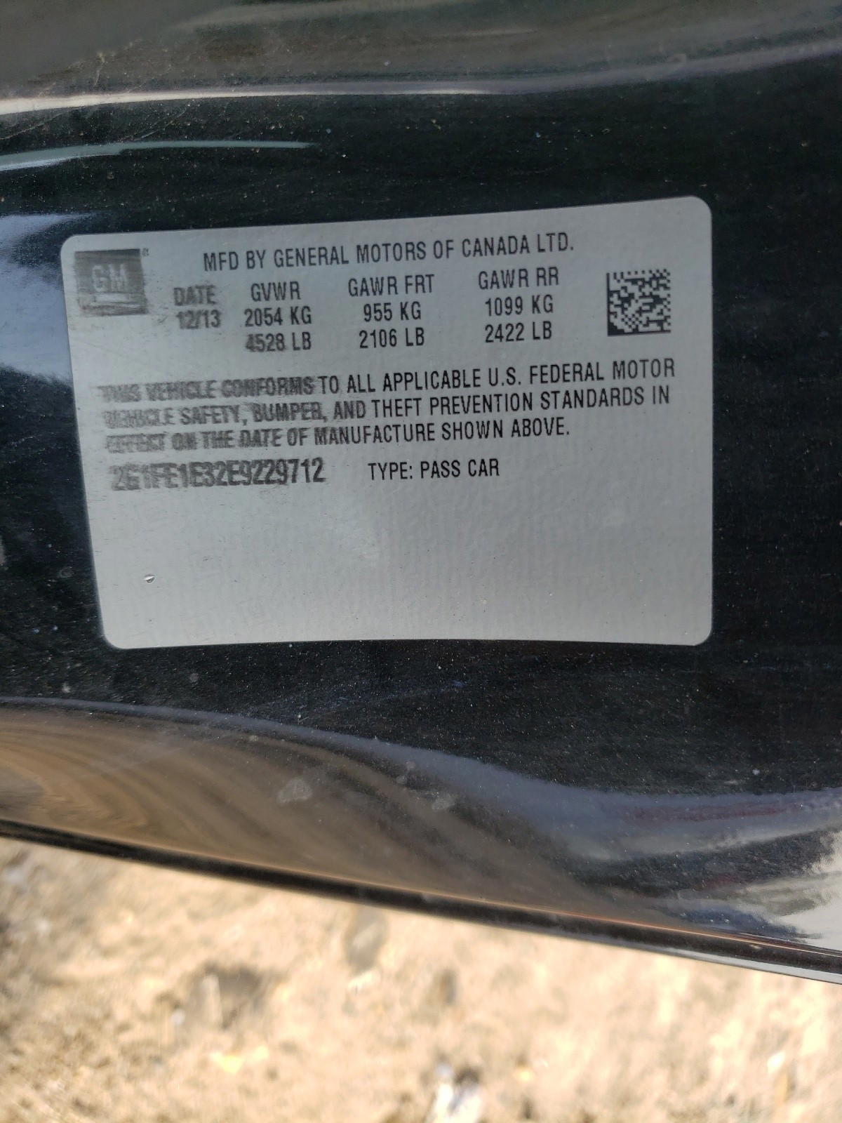 Photo 10 from auction – 2014 CHEVROLET CAMARO LS with VIN 2G1FE1E32E9229712