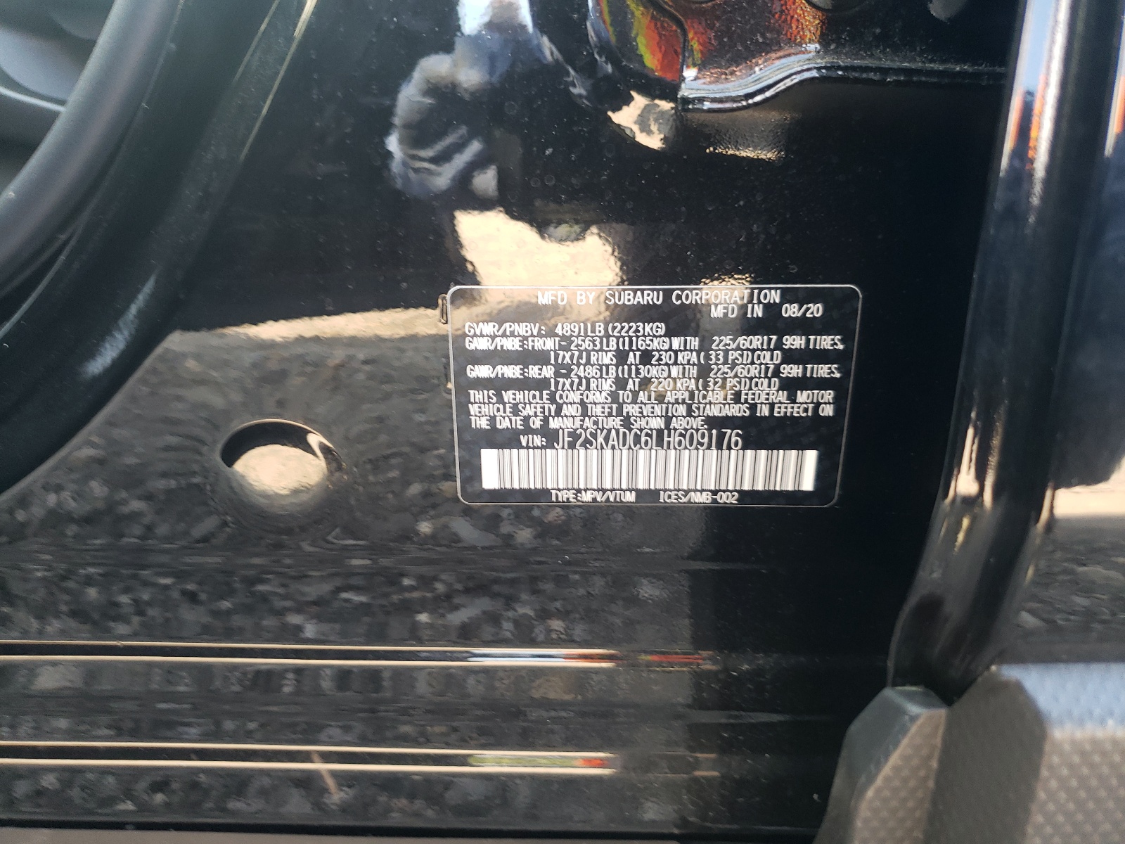 Zdjęcie 10 z aukcji – 2020 SUBARU FORESTER z VIN JF2SKADC6LH609176