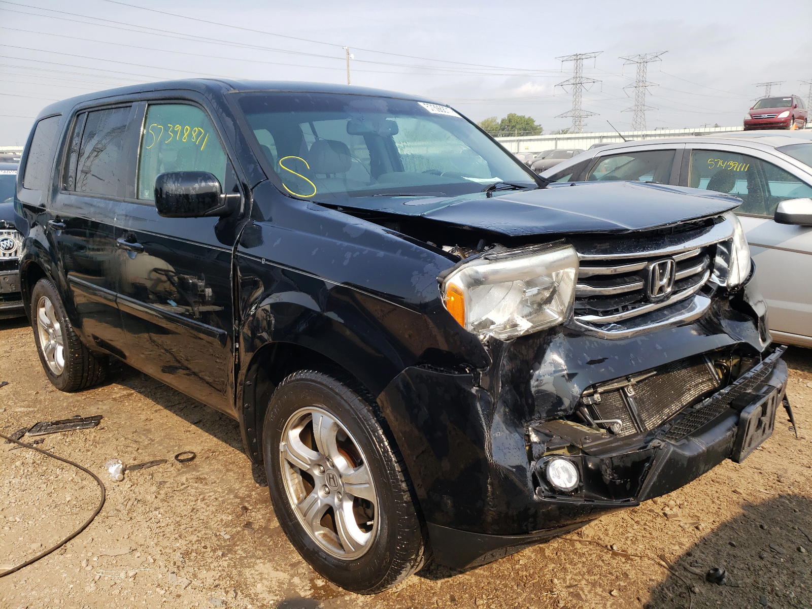 HONDA PILOT EXL 2012 with VIN 5FNYF3H50CB013565 - Photo from auction