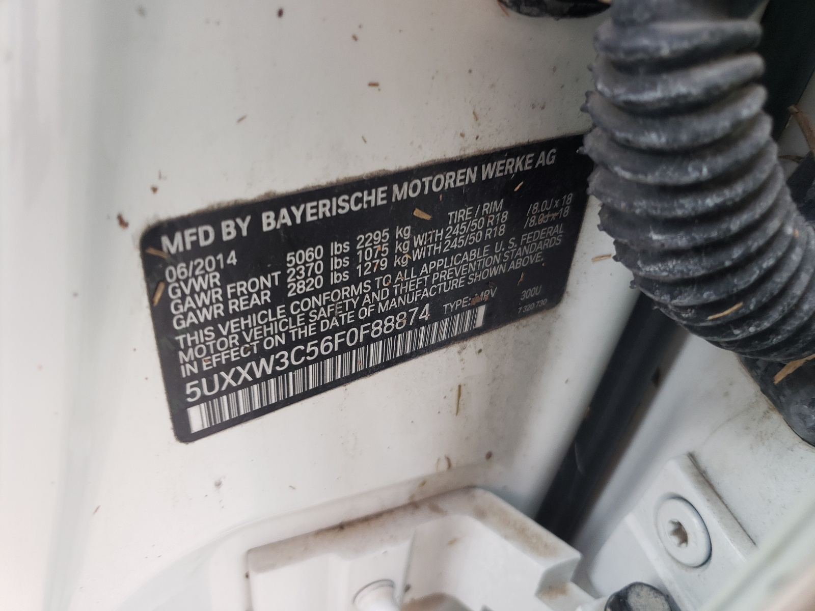 Photo 10 from auction – 2015 BMW X4 XDRIVE2 with VIN 5UXXW3C56F0F88874