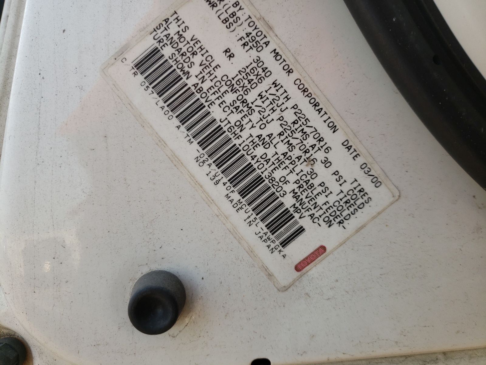 صورة رقم 10 من المزاد - 2000 LEXUS RX 300 مع VIN JT6HF10U4Y0138203