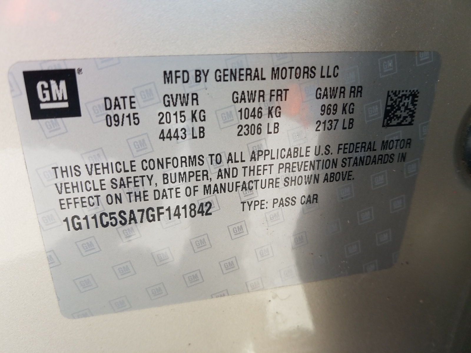 Photo 10 from auction – 2016 CHEVROLET MALIBU LIM with VIN 1G11C5SA7GF141842