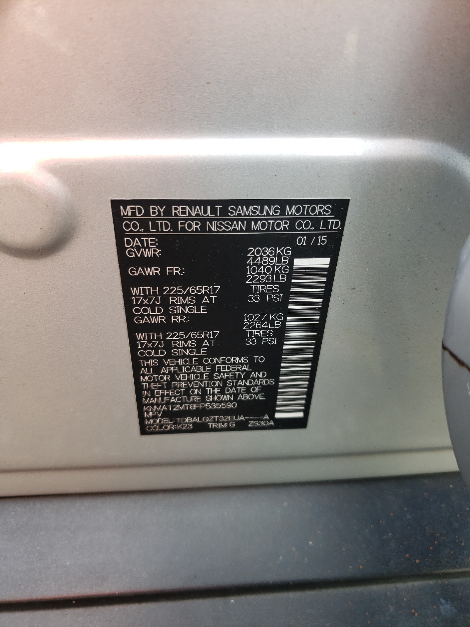 Zdjęcie 10 z aukcji – 2015 NISSAN ROGUE S z VIN KNMAT2MT8FP535590