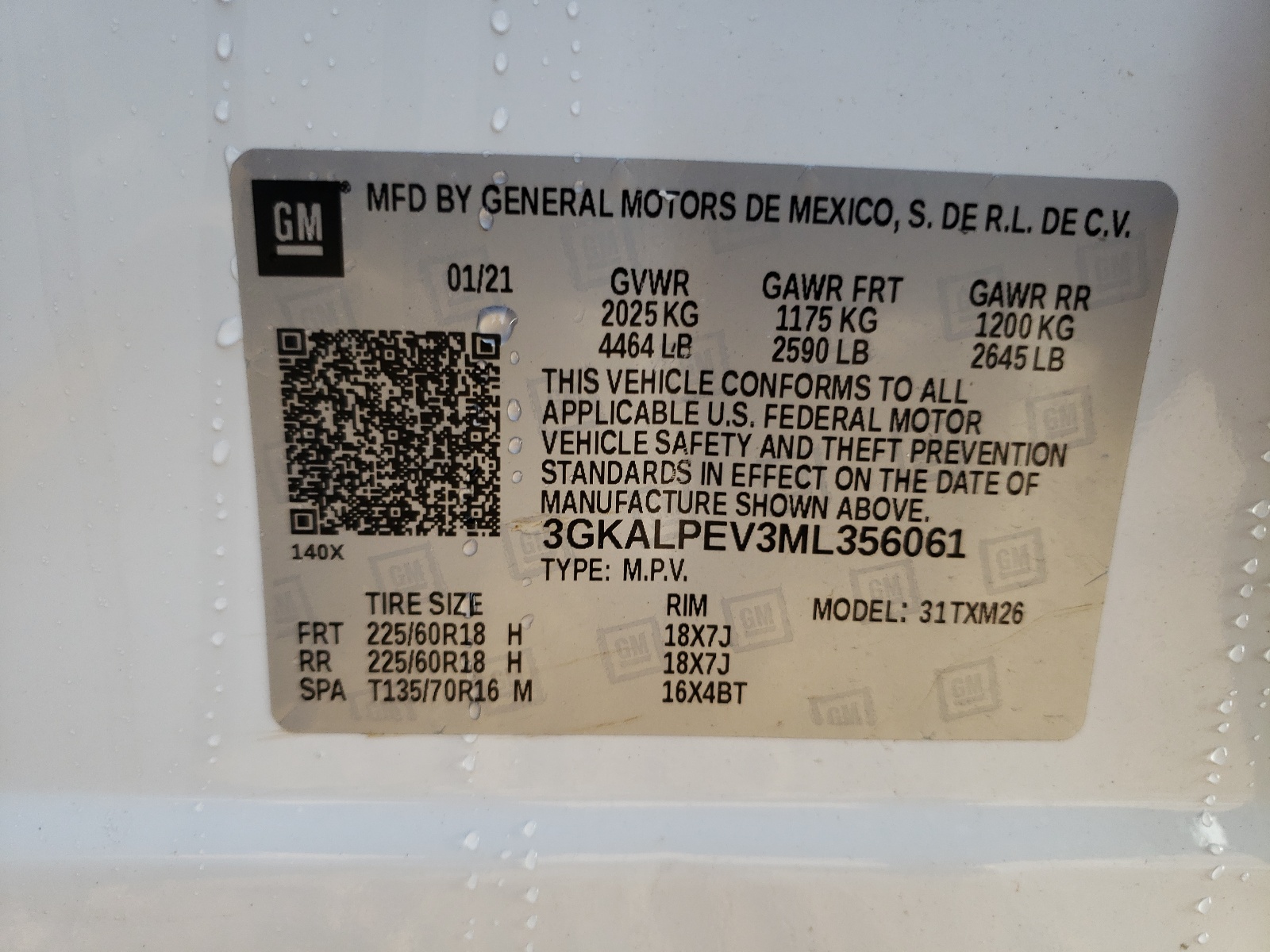 Photo 10 from auction – 2021 GMC TERRAIN SL with VIN 3GKALPEV3ML356061