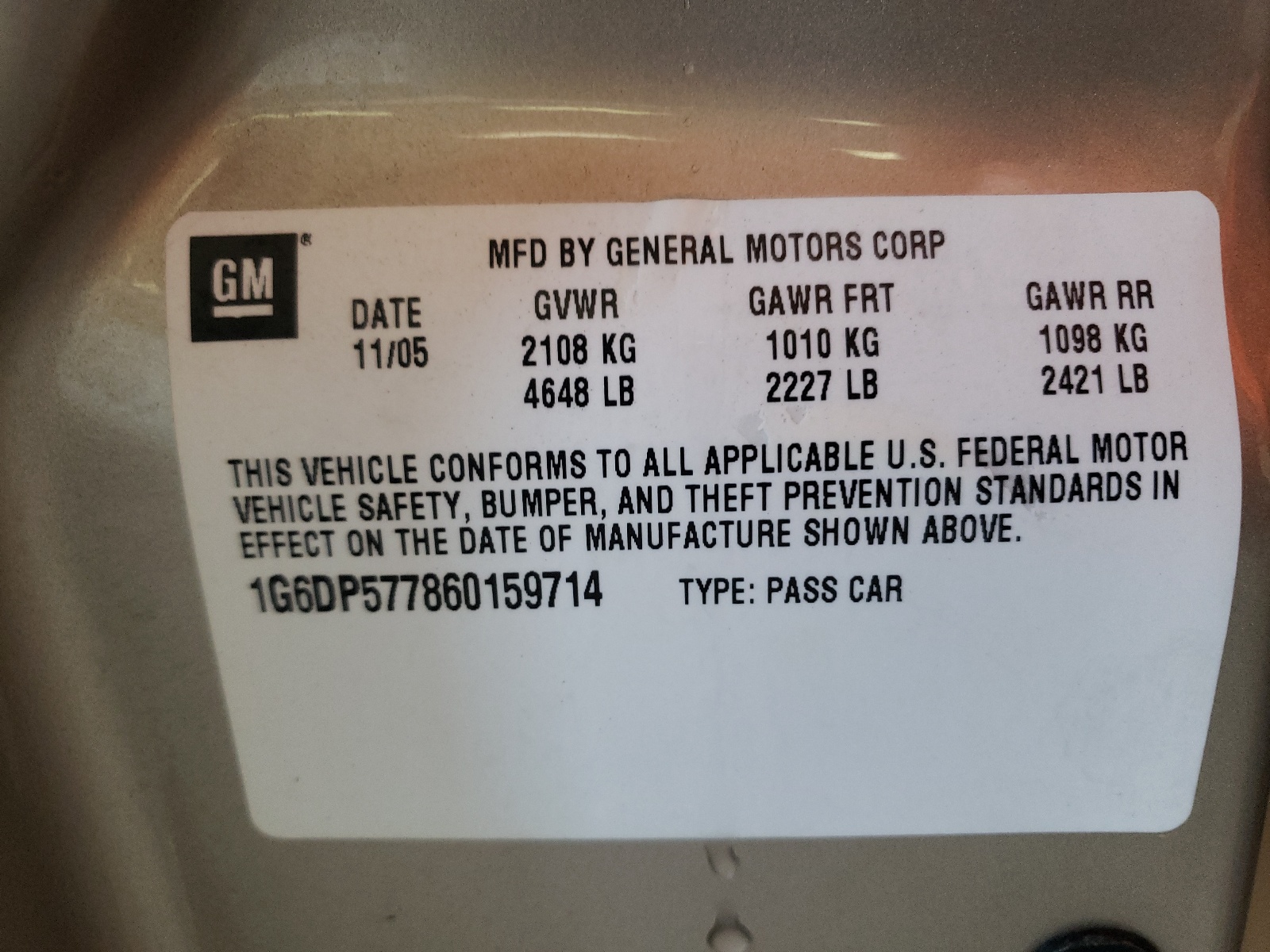 Photo 10 from auction – 2006 CADILLAC CTS HI FEA with VIN 1G6DP577860159714