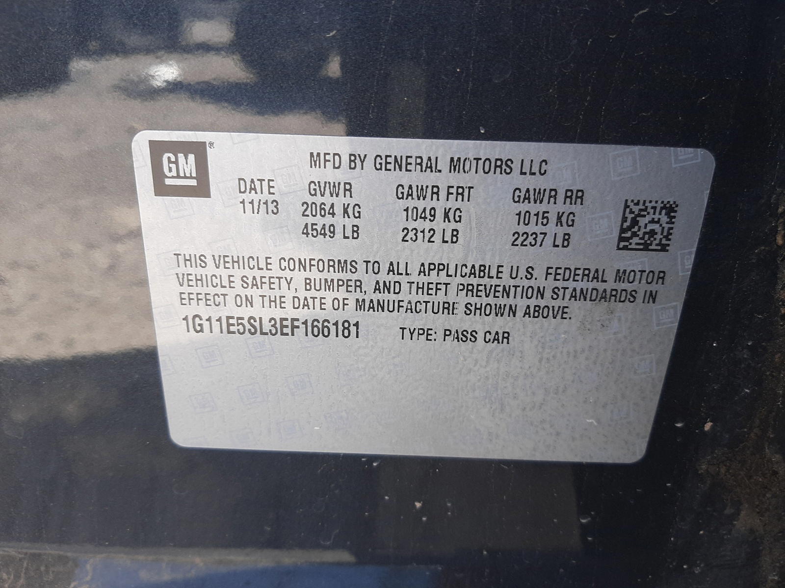Photo 10 from auction – 2014 CHEVROLET MALIBU 2LT with VIN 1G11E5SL3EF166181