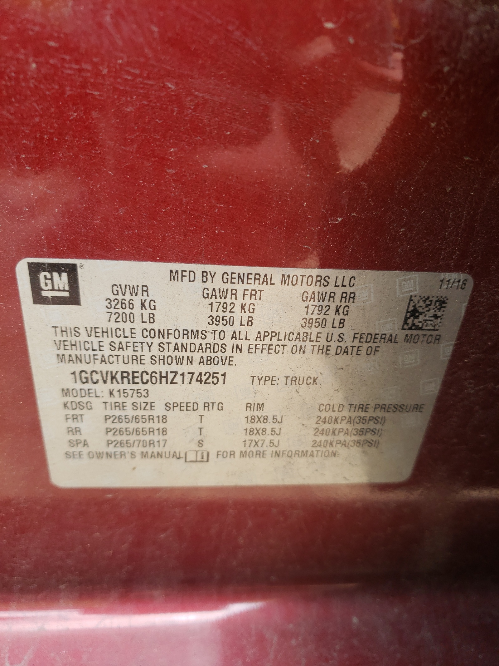 Photo 10 from auction – 2017 CHEVROLET SILVERADO with VIN 1GCVKREC6HZ174251