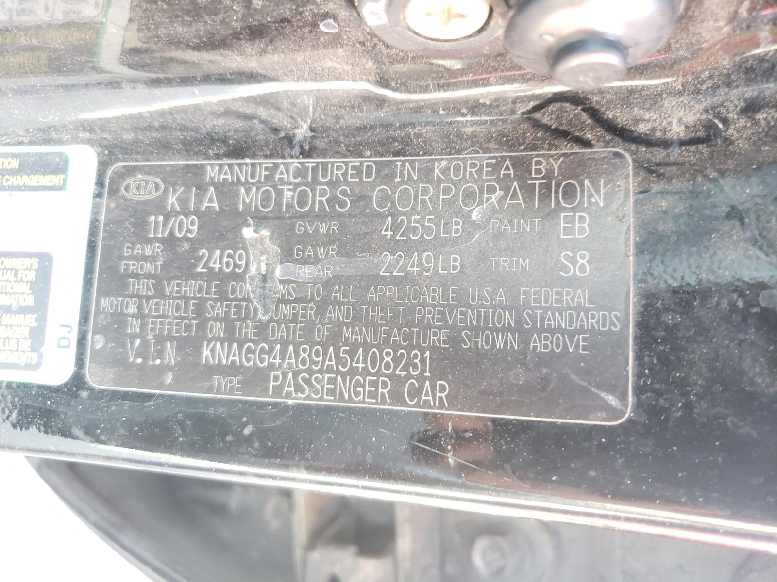Photo 10 from auction – 2010 KIA OPTIMA LX with VIN KNAGG4A89A5408231
