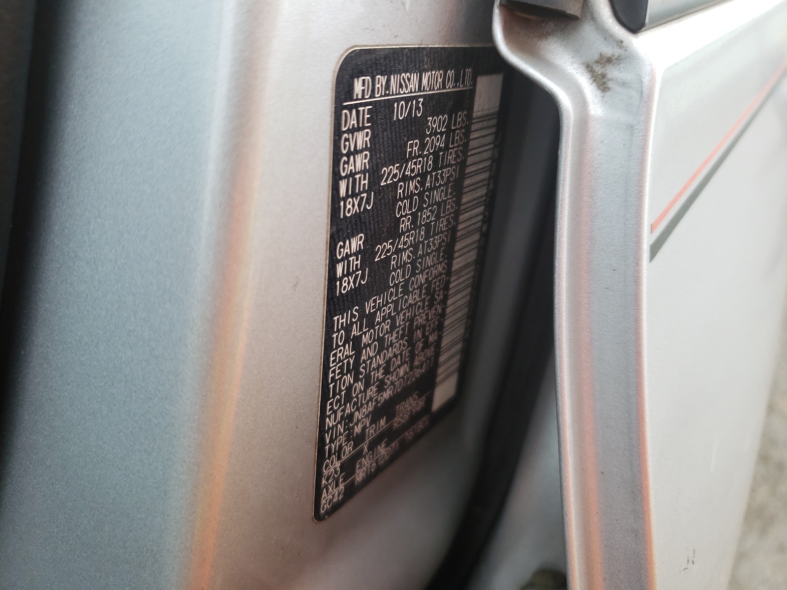 Photo 10 from auction – 2013 NISSAN JUKE S with VIN JN8AF5MR7DT226411