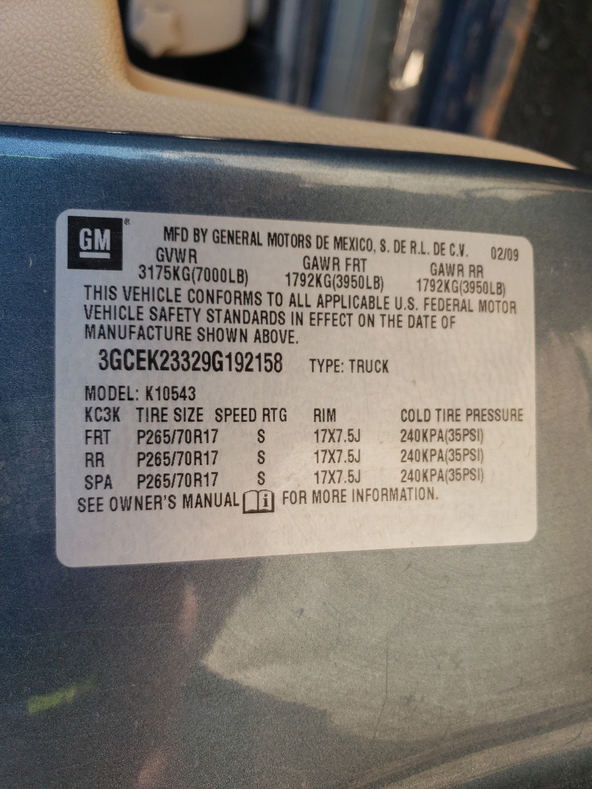 Photo 10 from auction – 2009 CHEVROLET SILVERADO with VIN 3GCEK23329G192158