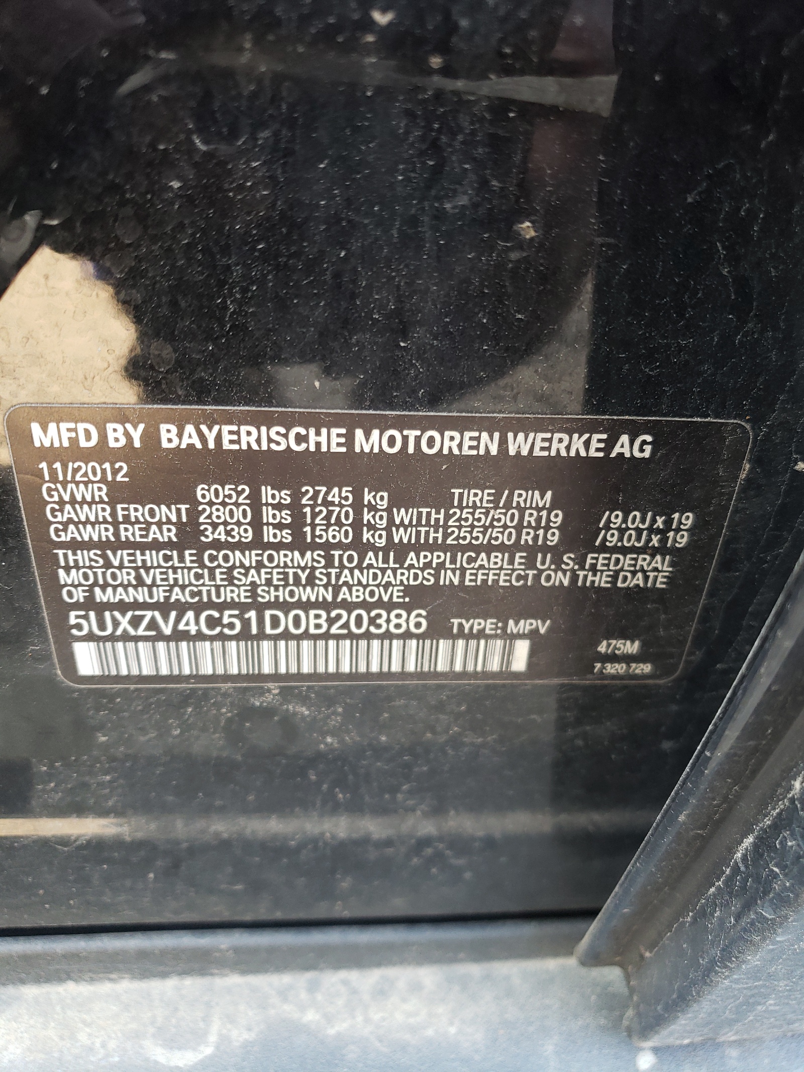 Photo 10 from auction – 2013 BMW X5 XDRIVE3 with VIN 5UXZV4C51D0B20386