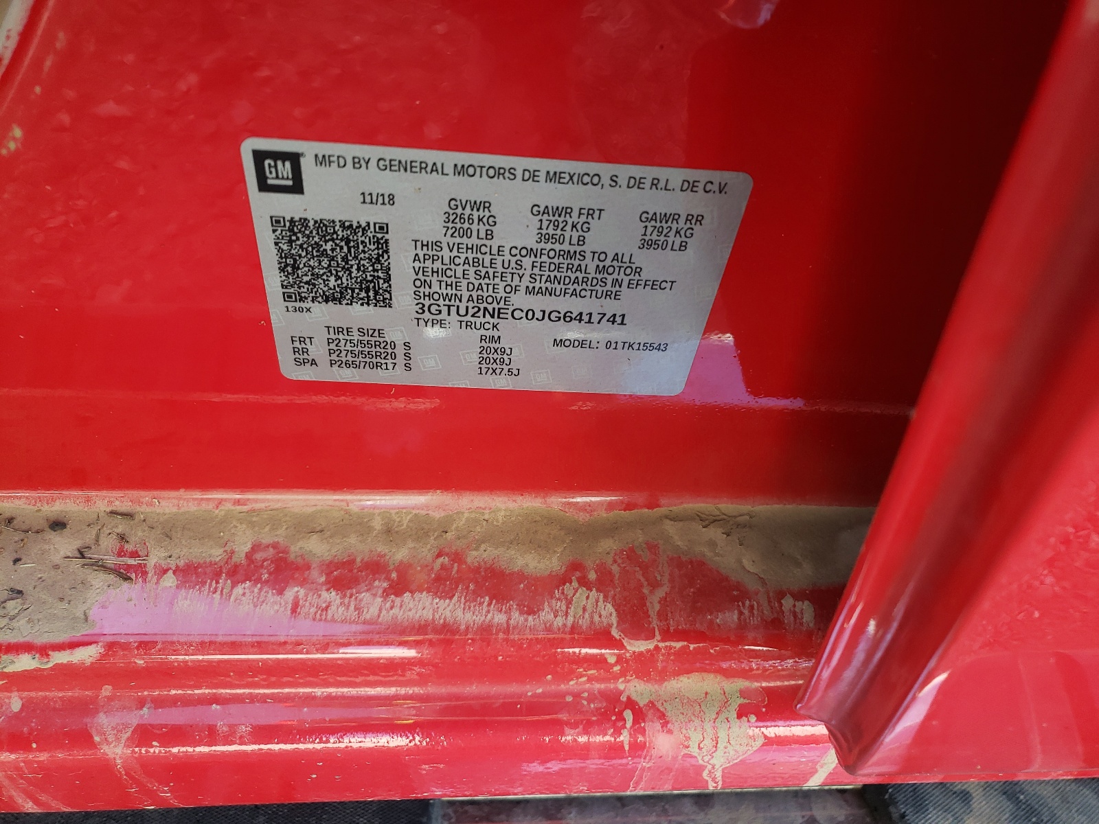 Photo 10 from auction – 2018 GMC SIERRA K15 with VIN 3GTU2NEC0JG641741