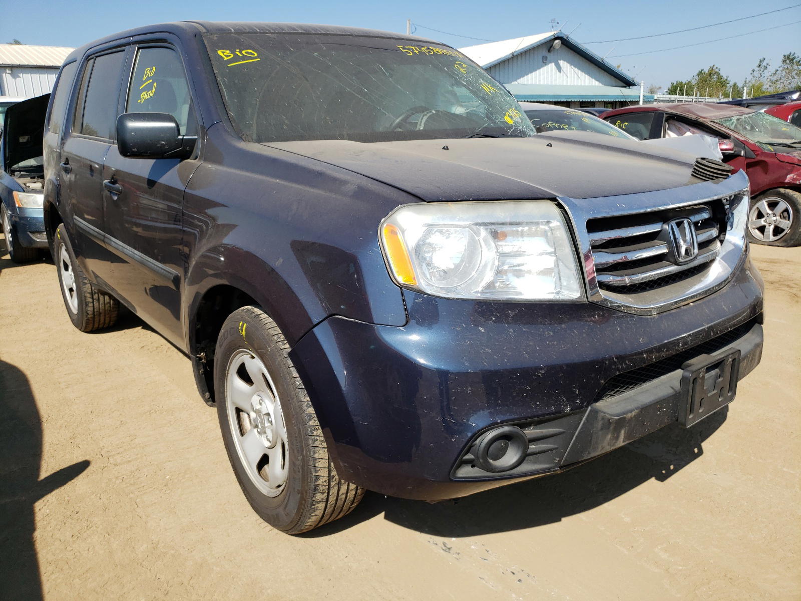 HONDA PILOT LX 2012 with VIN 5FNYF3H28CB013125 - Photo from auction