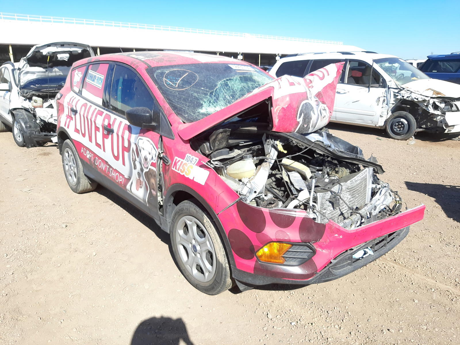 FORD ESCAPE S 2018 with VIN 1FMCU0F75JUA24418 - Photo from auction