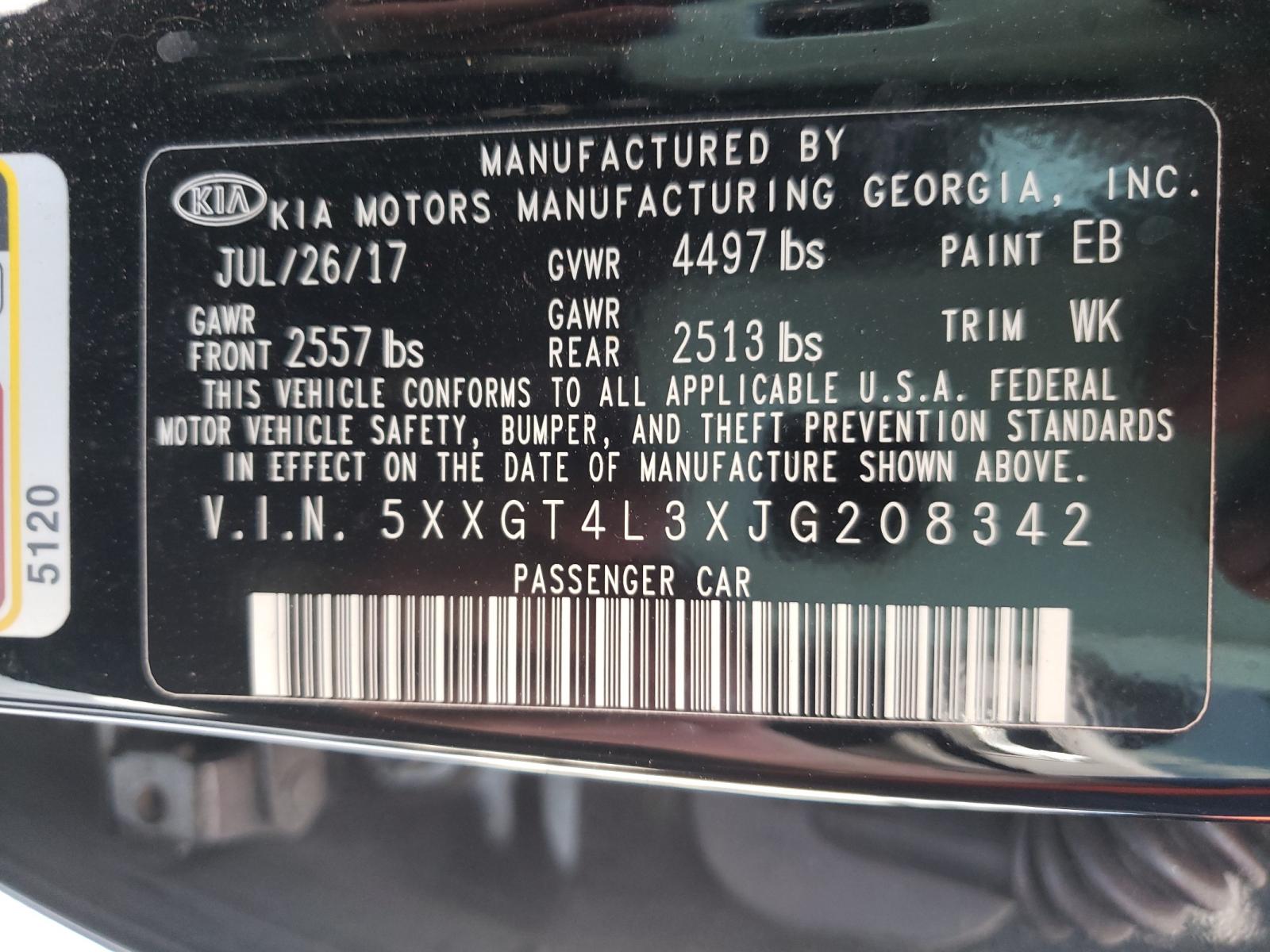 Photo 10 from auction – 2018 KIA OPTIMA LX with VIN 5XXGT4L3XJG208342