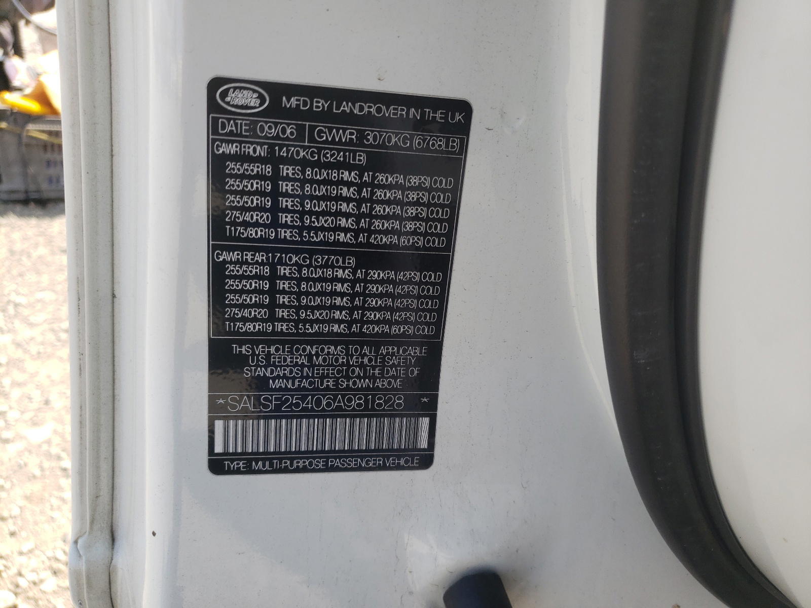 Photo 10 from auction – 2006 LAND ROVER RANGE ROVE with VIN SALSF25406A981828