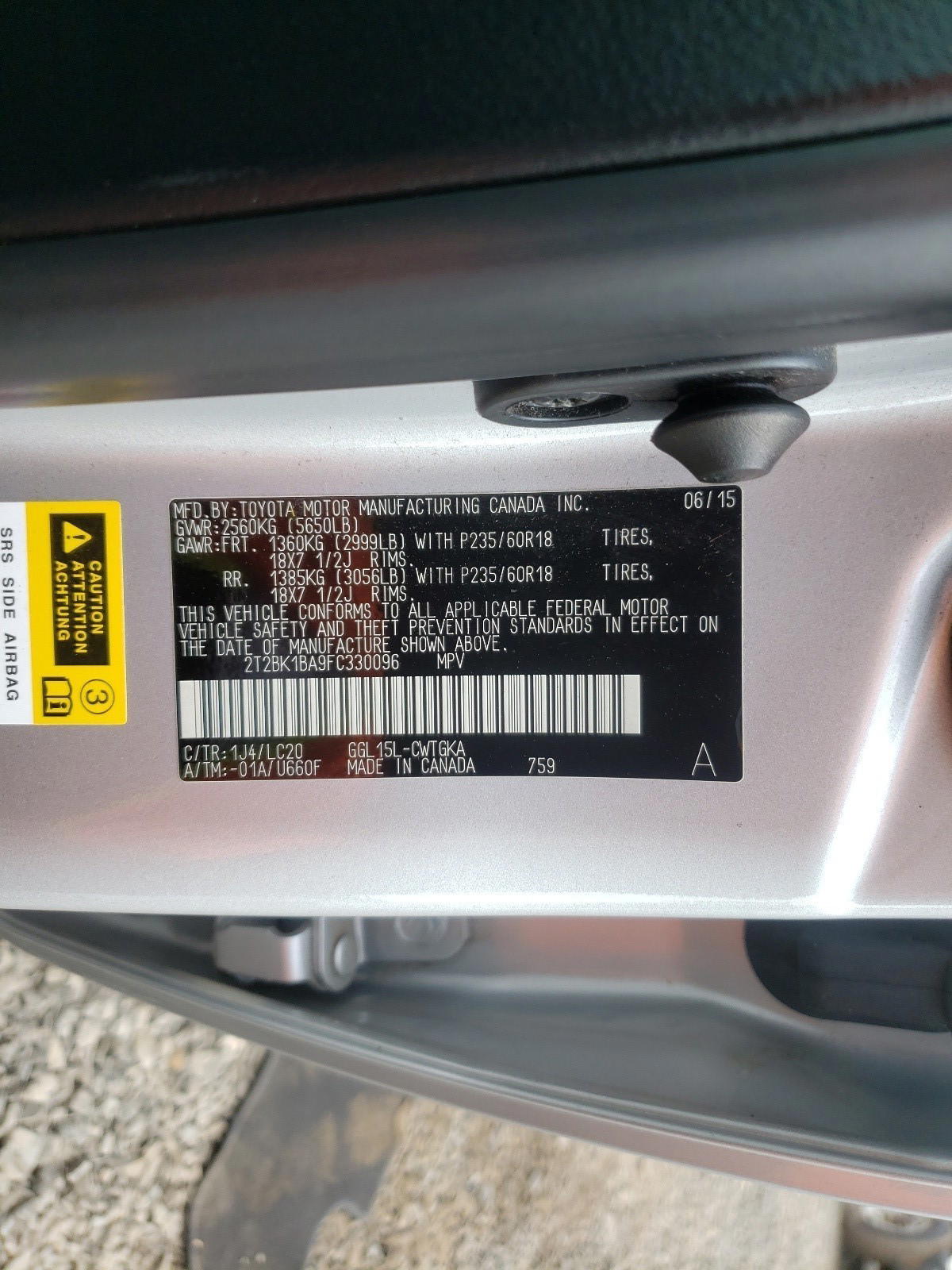 Photo 10 from auction – 2015 LEXUS RX 350 BAS with VIN 2T2BK1BA9FC330096