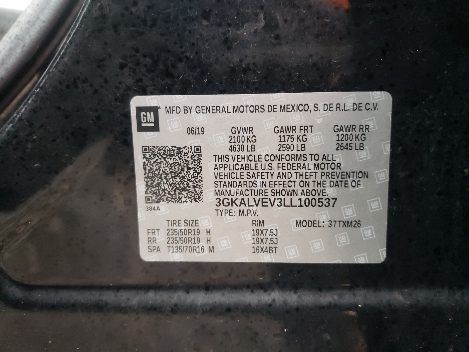 Photo 10 from auction – 2020 GMC TERRAIN SL with VIN 3GKALVEV3LL100537