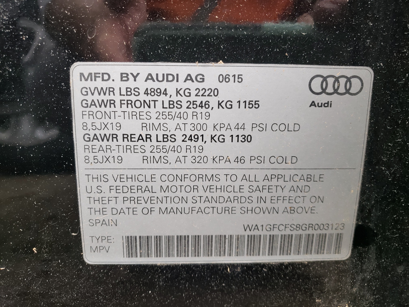 Photo 10 from auction – 2016 AUDI Q3 PRESTIG with VIN WA1GFCFS8GR003123