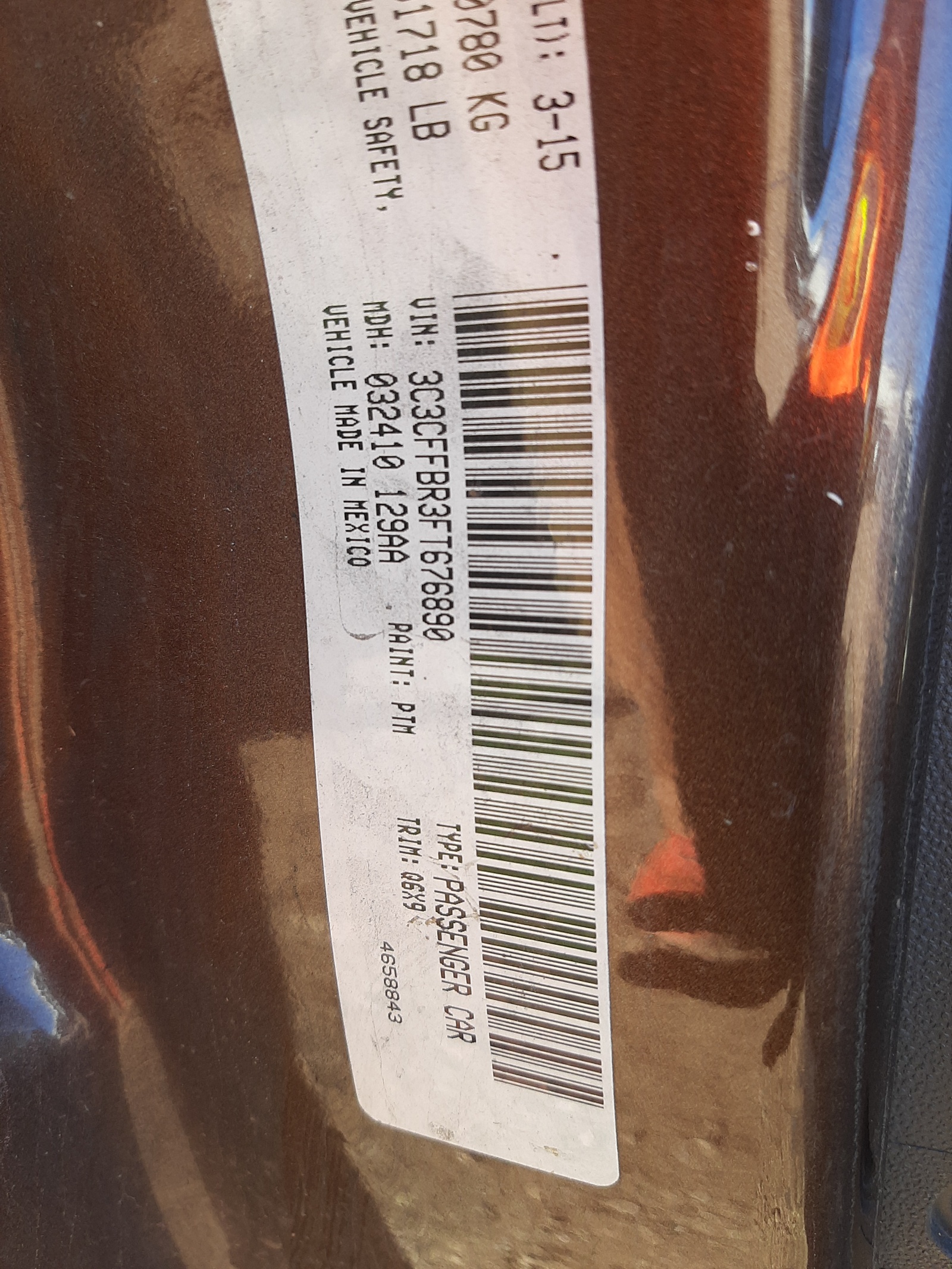 Photo 10 from auction – 2015 FIAT 500 SPORT with VIN 3C3CFFBR3FT676890