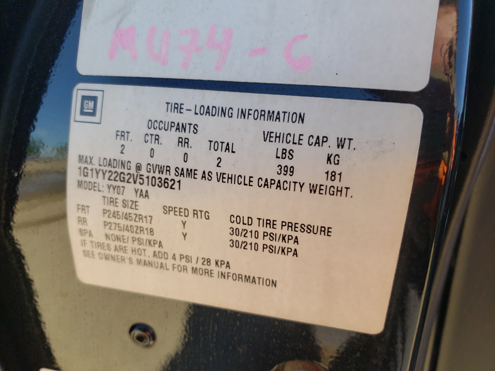 Photo 10 from auction – 1997 CHEVROLET CORVETTE with VIN 1G1YY22G2V5103621
