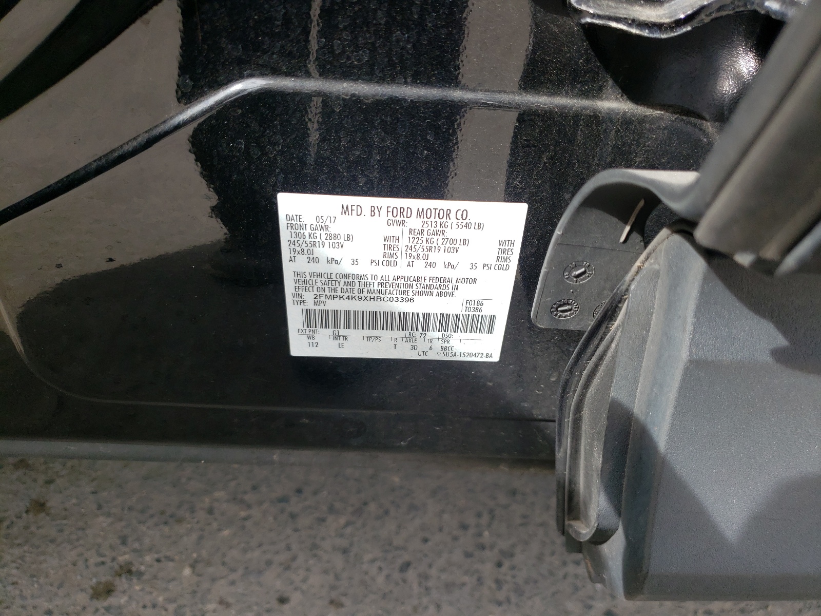 Zdjęcie 10 z aukcji – 2017 FORD EDGE TITAN z VIN 2FMPK4K9XHBC03396